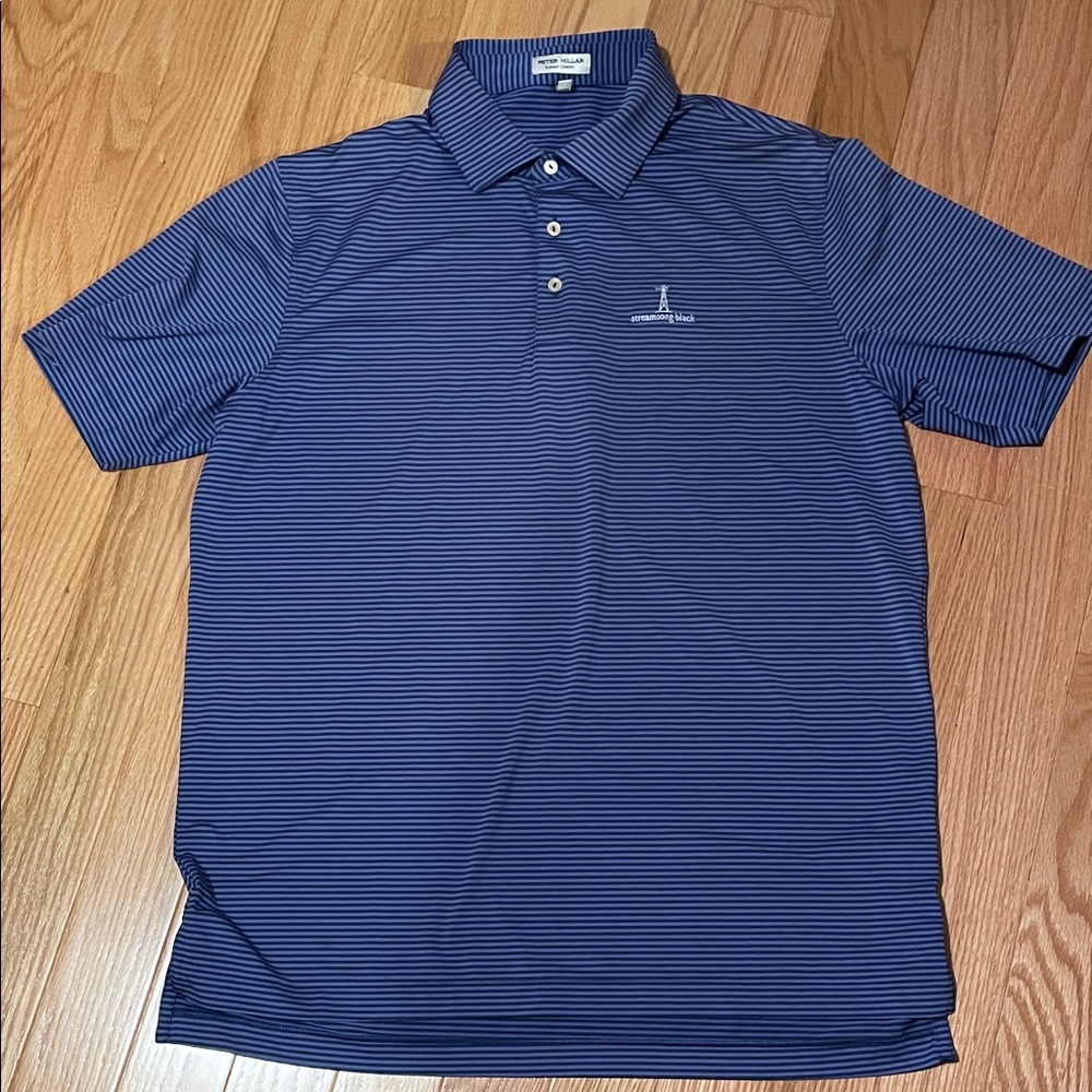 Peter Millar Navy Striped Polo Shirt